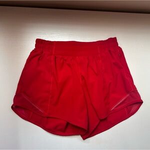 Red Lululemon Hotty Hot Shorts